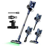 KEPLIN Cordless Vacuum Cleaner - Speed Suction - Easy Reach Bendable Wand - LED Display - Stick Hoover - Pet Hair - Carpet & Hard Floor Clean (350W)- 1 Year Warranty