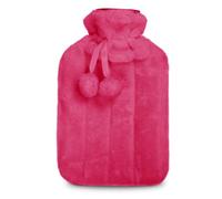 KEPLIN Cosy Hot Water Bottle with Plush Cover & Bobble - Relieves Body Aches & Pains, Washable Safe & Durable Heating Pad - Ideal Cosy Nights & Gifts - Large 2L (Plum)