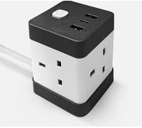 Keplin Desiretech Cube Extension Lead With Usb Slots (1.5M Wire Cord), 4 Ac Outlets & 2 Usb & 1 Usbc Slot