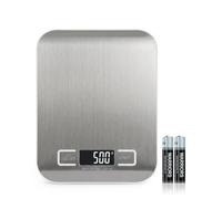 KEPLIN Digital Kitchen Scale, High-Precision Stainless Steel, 10kg, Silver | 1g accuracy, 4 unit modes g/oz/lb/ml, auto shut-off, anti-slip base, cooking & baking food scale, batteries included