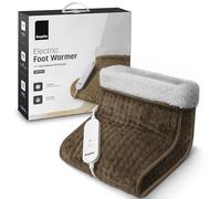 KEPLIN Electric Foot Warmer - 4 Adjustable Temperature Settings, 90-Min Auto Shut-Off Timer, Overheat & Overcurrent Protection, Soft Fleece Lining, Washable Inner Sleeves (32x28x26cm) (Brown, 1 Pack)