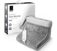 KEPLIN Electric Foot Warmer - 4 Adjustable Temperature Settings, 90-Min Auto Shut-Off Timer, Overheat & Overcurrent Protection, Soft Fleece Lining, Washable Inner Sleeves (32x28x26cm) (Grey, 1 Pack)
