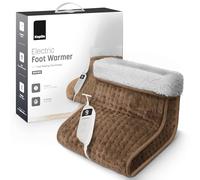 KEPLIN Electric Foot Warmer - 9 Adjustable Temperature Settings, 90-Min Auto Shut-Off Timer, Overheat & Overcurrent Protection, Soft Fleece Lining, Washable Inner Sleeves (32x28x26cm) (Brown, 1 Pack)