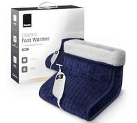 KEPLIN Electric Foot Warmer - 9 Adjustable Temperature Settings, 90-Min Auto Shut-Off Timer, Soft Fleece Lining, Washable Inner Sleeves (32x28x26cm) (Navy, 1 Pack) with 1 Year Warranty