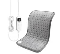 Keplin Electric Heating Pad, Back & Shoulder Flannel, Small 60x30cm Grey | 9 heat settings, 3 timer modes, overheat protection, washable cover, remote display, 2-year warranty