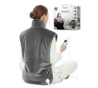 Keplin Electric Heating Pad for Back & Shoulder - 60x100cm -Super Cosy Flannel, 9 Heat Settings & Overheat Protection, 3 Timer Modes (30/60/90 mins), Washable Cover & Remote Display - Grey (Large)