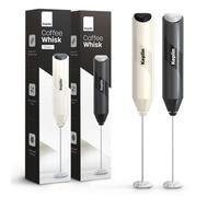 Keplin Electric Milk Frother Handheld, Electric Milk Foam Maker, Black/cream, 2 Pack