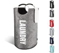 Keplin Foldable Collapsible Large Laundry Basket 82L, Gradient Grey