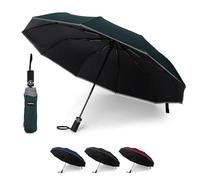 KEPLIN Folding Travel Umbrella, Automatic Open & Close Ergonomic Handle, Golf Umbrella 10 Ribs, Portable Slim Strong Lightweight Umbrella, Travel Approved Umbrella