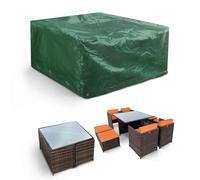 KEPLIN Garden Bench Cover - Outdoor Patio Bench Waterproof Cover - Heavy Duty, All Weather Green Plastic Furniture Shield with UV Protection - 89x89x66cm