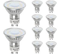 KEPLIN GU10 Led Bulbs, Pack of 10, 50 W Halogen Bulb Equivalent, 4W 350lm, Daylight White Lighting 5000K, 120° Angled Beam, Saving on Bills [Energy Class Daylight White (5000k))