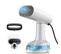 Keplin Handheld Clothes Steamer - Travel Steamer for Clothes, 2 in 1 Portable Garment Steamer with Ceramic Dry Iron Panel, Detachable 380ml Water Tank, 1640W Fast 30s Heat Up, Universal Bottle Adaptor