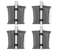 KEPLIN Heavy Duty Gazebo & Tent Sandbag Weights with Velcro Strap & Double Pocket, 4 Pack, Grey