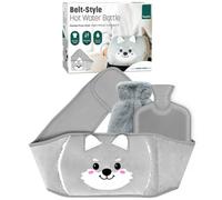 Keplin Hot Water Bottle Belt With Plush Waist Cover - 2L (Grey, Wolf)