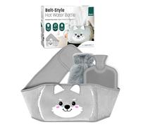 Keplin Hot Water Bottle Belt with Plush Waist Cover - 2L (Grey-Wolf) in Grey | Size: 1 Keplin Grey 1