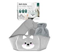 KEPLIN Hot Water Bottle Belt with Plush Waist Cover - 2L Premium Natural Rubber Hot Water Bag for Cramps & Muscle Relaxation - Safe,Durable,Long-Lasting Heat Therapy - Grey Wolf