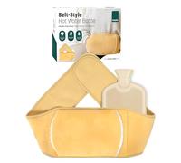 KEPLIN Hot Water Bottle with Plush Waist Cover - 2L Premium Natural Rubber Hot Water Bag for Cramps & Muscle Relaxation - Safe, Durable, Long-Lasting Heat Therapy - Cream