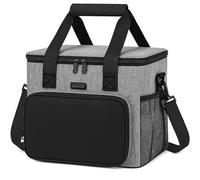 KEPLIN Insulated Cooler Bag 27L Large Capacity Waterproof & Leak Resistant with Shoulder Strap, Side & Front Pockets Portable Lunch Box for Picnic, Camping, Travel, BBQ & Outdoor Use (35 x 28 x 28 cm)