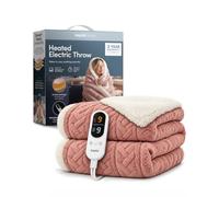 KEPLIN Large Electric Heated Throw Blanket - Electric Heated Blanket Throw for Bedspread 9 Heat Settings & Timer, Machine Washable Fleece Wool Duvet with 1 Year Warranty
