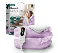 Keplin Large Electric Heated Throw Blanket, Fleece Wool Duvet, 9 Heat Setting in Lilac Keplin Lilac