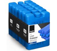 KEPLIN Large Freezer Ice Blocks (6 Pack) - Blue Reusable Ice Packs for Cooler Bags, Lunch Boxes, Travel, Picnic & Camping - Long Lasting Cooling Gel Keeps Food & Drinks Fresh for Hours