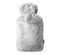 KEPLIN Large Hot Water Bottle with Cover - 2 Litre, Merano Grey | Thermal Rubber Bottle Covered with Extra Cosy Premium Faux Fur | Fleece Cover for Extra Warmth and Comfort