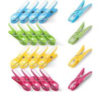 KEPLIN Laundry Pegs - Durable Plastic Clothespins with Strong Spring & Secure Clamping for Indoor & Outdoor Use - Safe, Odourless & UV Resistant (Mixed, 20 Pack)
