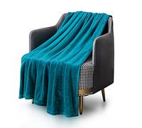 KEPLIN Luxury Flannel Blanket - Extra-Large Throw Bedspread - Soft, Cosy & Plush Microfiber Design for Duvet Covers & Quilts - Ideal for Adults & Kids Bedroom & Home - Queen (200x240cm) Teal