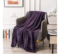 KEPLIN Luxury Flannel Blanket - Large Throw Bedspread - Soft, Cosy & Plush Microfiber Design for Duvet Covers & Quilts - Ideal for Adults & Kids Bedroom & Home - Double (150x200cm) Purple