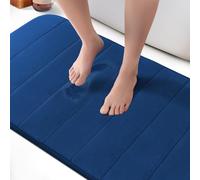 KEPLIN Memory Foam Bath Mat - Ultra-Soft, Highly Absorbent, Non-Slip, Machine Washable - Luxurious Comfort for Home & Bathroom Floors (Black, 60 x 90cm)
