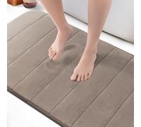 KEPLIN Memory Foam Bath Mat - Ultra-Soft, Absorbent & Non-Slip Bathroom Mat, Machine Washable, Large Bathroom rug for Bath & Toilet Floors (Beige, 60 x 90cm)