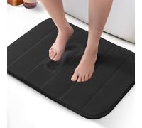 Keplin Memory Foam Bath Mat, Ultra-Soft, Highly Absorbent, Non-Slip, 50x60cm in Black | Size: 50 cm x 50 cm Keplin Black 50 cm x 50 cm