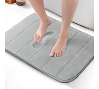 KEPLIN Memory Foam Bath Mat - Ultra-Soft, Highly Absorbent, Non-Slip, Machine Washable - Luxurious Comfort for Home & Bathroom Floors (Light Grey, 50 x 60cm)