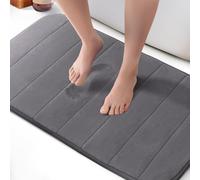 KEPLIN Memory Foam Bath Mat - Ultra-Soft, Highly Absorbent, Non-Slip, Machine Washable - Luxurious Comfort for Home & Bathroom Floors (Dark Grey, 50 x 80cm)