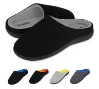 Keplin Memory Foam Slippers Comfortable Indoor House Shoes, Anti-Slip Sole in Jet Black | Size: 13 Keplin Jet Black 13