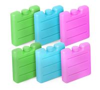 Keplin Mini Freezer Blocks For Cooler Bags, Reusable Ice Packs For Lunch Box, Travel, Picnic, Multicolour, 6 Pack