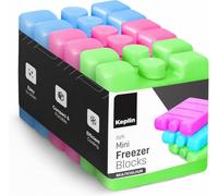 KEPLIN Mini Freezer Ice Packs (6 Pack) - Multicolour Reusable Cooling Blocks for Lunch Boxes, Small Cooler Bags, Travel & Picnic - Compact Design with Long Lasting Cooling Performance