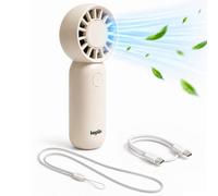 Keplin Mini Handheld Fan 3 Speed Usb Rechargeable, Compact Portable Pocket Fan With Strap, 500Mah, 1 Year Warranty, Vanilla Cream