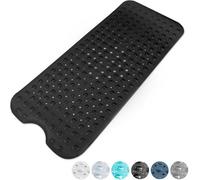 KEPLIN Premium Non-Slip Bath Mat - 200 Suction Cups, BPA, Latex Free, Mildew Resistant, Machine Washable - Safe, Durable & Comfortable for Shower Runner & Bathroom Tubs Extra Long (40x100cm) - Black