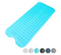 Keplin Non-Slip Bath Mat, Soft & Comfortable Mat, Machine Washable, 100x40cm in Blue | Size: 60 cm x 100 cm Keplin Blue 60 cm x 100 cm