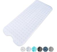 KEPLIN Premium Non-Slip Bath Mat - 200 Suction Cups, BPA, Latex Free, Mildew Resistant, Machine Washable - Safe, Durable & Comfortable for Shower Runner & Bathroom Tubs Extra Long (40x100cm) - Clear