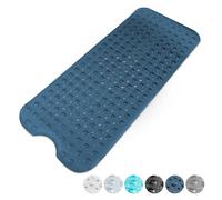 KEPLIN Premium Non-Slip Bath Mat - 200 Suction Cups, BPA, Latex Free, Mildew Resistant, Machine Washable - Safe, Durable & Comfortable for Bathroom Tubs (Dark Blue, Bath, 100 x 40cm)
