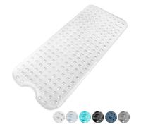 KEPLIN Premium Non-Slip Bath Mat - 200 Suction Cups, BPA, Latex Free, Mildew Resistant, Machine Washable - Safe, Durable & Comfortable for Bathroom Tubs (White, Bath, 100 x 40cm)