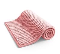 KEPLIN Non-Slip Microfibre Bath & Toilet Mat - Soft, Plush & Comfortable Rug with Machine Washable Design - Water Absorbent & Quick Drying to Keep Bathroom & Home Hygienic & Clean - (40x60cm) Pink