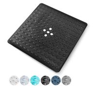 Keplin Non-Slip Rubber 54X54Cm Shower Mat, 200 Suction Cups, Bpa, Latex Free, Machine Washable, Black