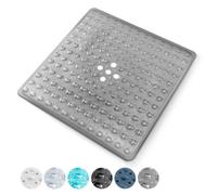 Keplin Non-Slip Rubber 54X54Cm Shower Mat, 200 Suction Cups, Bpa, Latex Free, Machine Washable, Grey