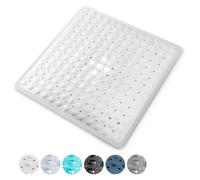 Keplin Non-Slip Rubber 54X54Cm Shower Mat, 200 Suction Cups, Bpa, Latex Free, Machine Washable, White