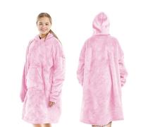 KEPLIN Oversized Blanket Hoodie - Thermal & Soft Hoodie Blanket with Sherpa Lining, Large Pocket & Elasticated Cuff Sleeves - One Size Fits All, Long (152x127x99cm)
