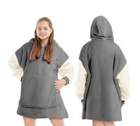 KEPLIN Oversized Blanket Hoodie - Thermal & Soft Hoodie Blanket with Sherpa Lining, Large Pocket & Elasticated Cuff Sleeves - One Size Fits All, Regular (152x86x82cm)