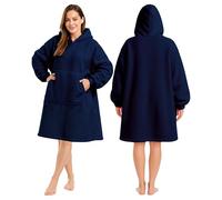 KEPLIN Oversized Blanket Hoodie - Ultra Soft Fleece & Sherpa Lined Wearable Hoodie Blanket with Large Pocket and Elasticated Cuffs - One Size Fits Most for Lounging, Travel, Camping & Home Comfort